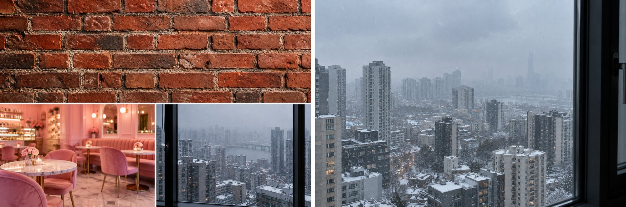 콜라주로 나온 배경과 다시 그린 배경